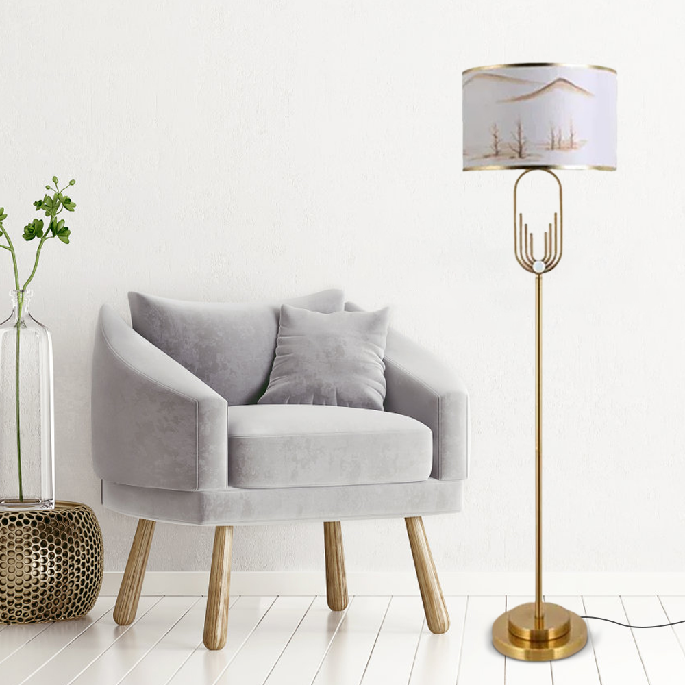 Modern Metal Lantern Gold Table Lamp Living Room