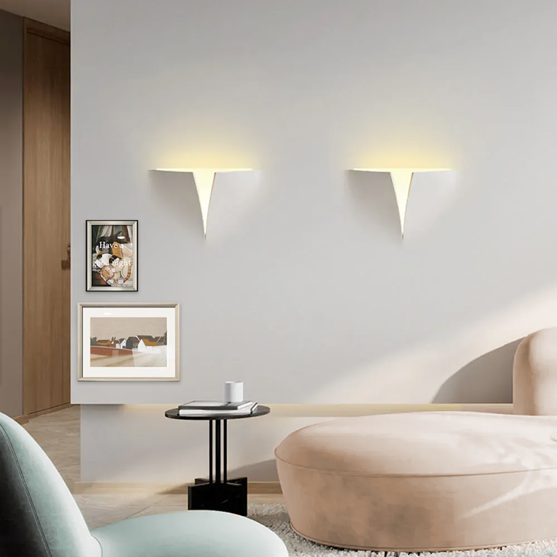 Art Deco Metal Recessed White Wall Lamp Living Room
