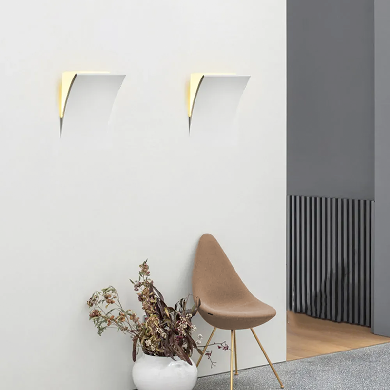 Art Deco Metal Recessed White Wall Lamp Living Room
