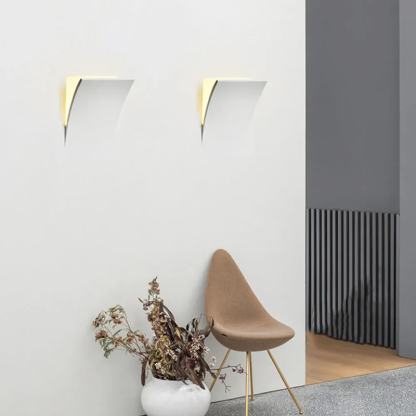 Art Deco Metal Recessed White Wall Lamp Living Room