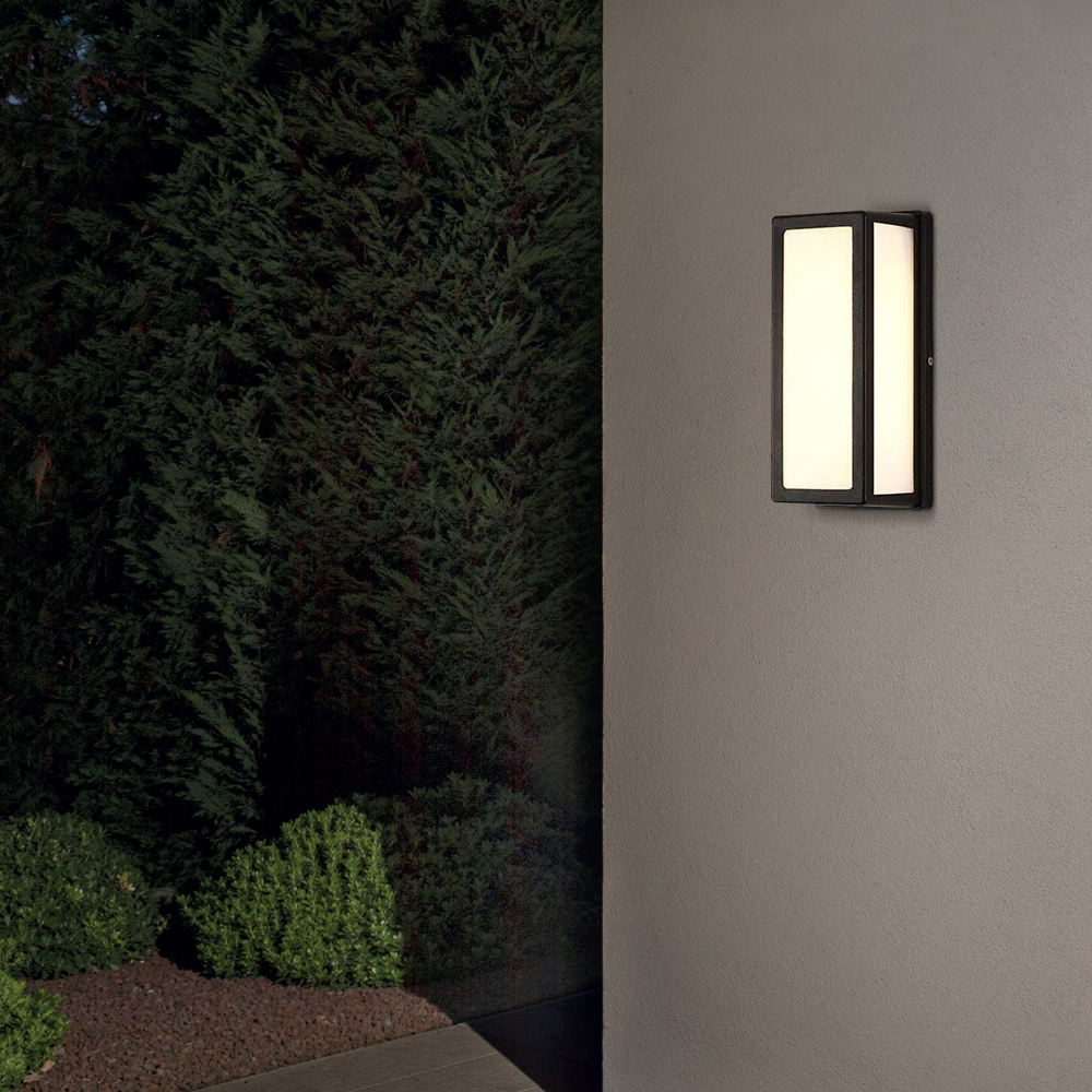 Minimalist Metal Acrylic Rectangular Black Outdoor Wall Lamp