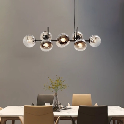 Modern Metal Bubble Glass Black Gold Pendant Light Riofu 