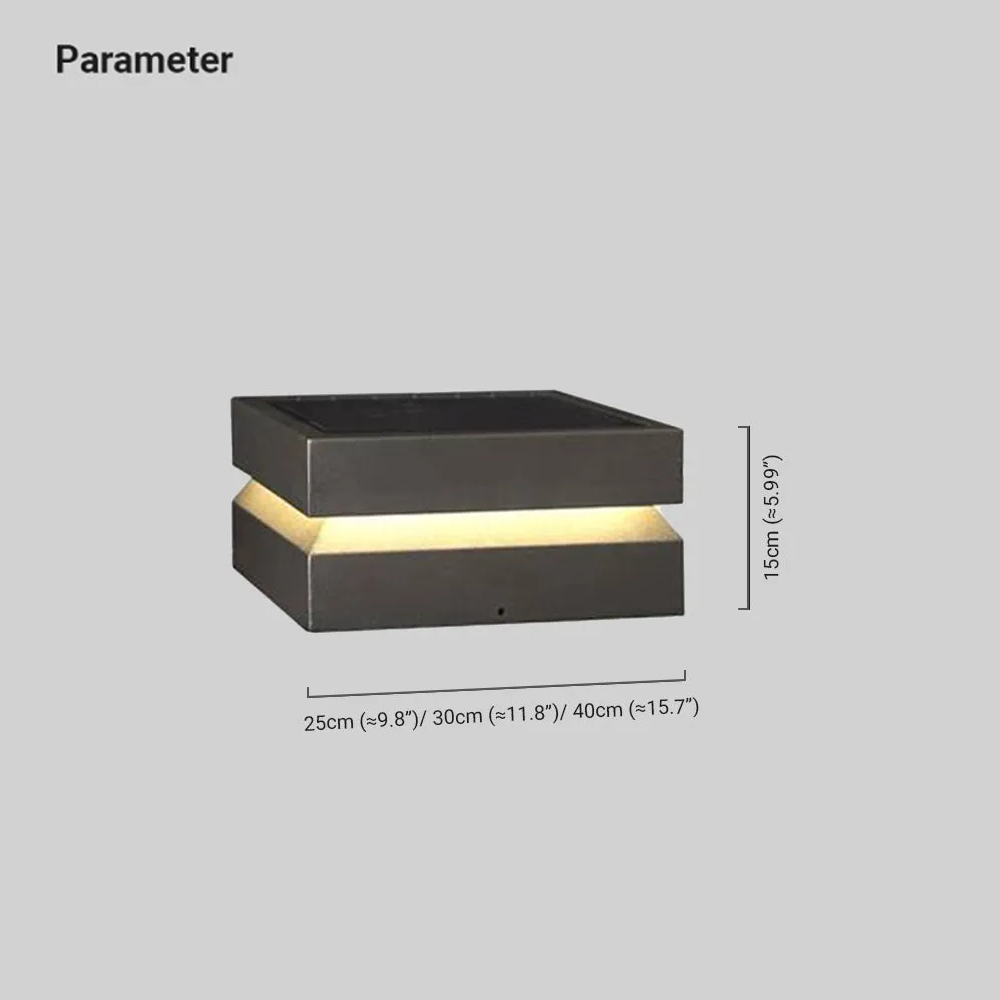 Modern Metal Rectangular Balcony Outdoor Pathway Light, Black