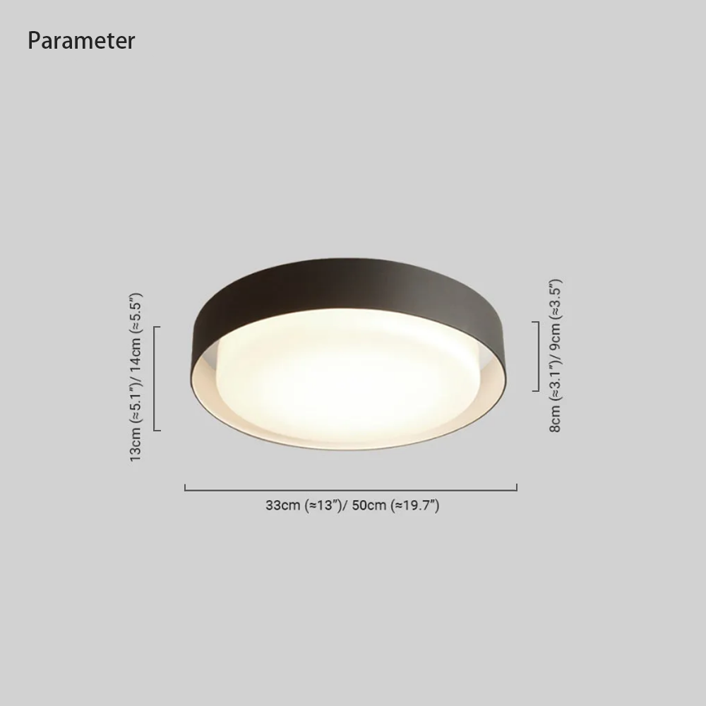 Modern Metal Acrylic Round Black Outdoor Ceiling Light Porch