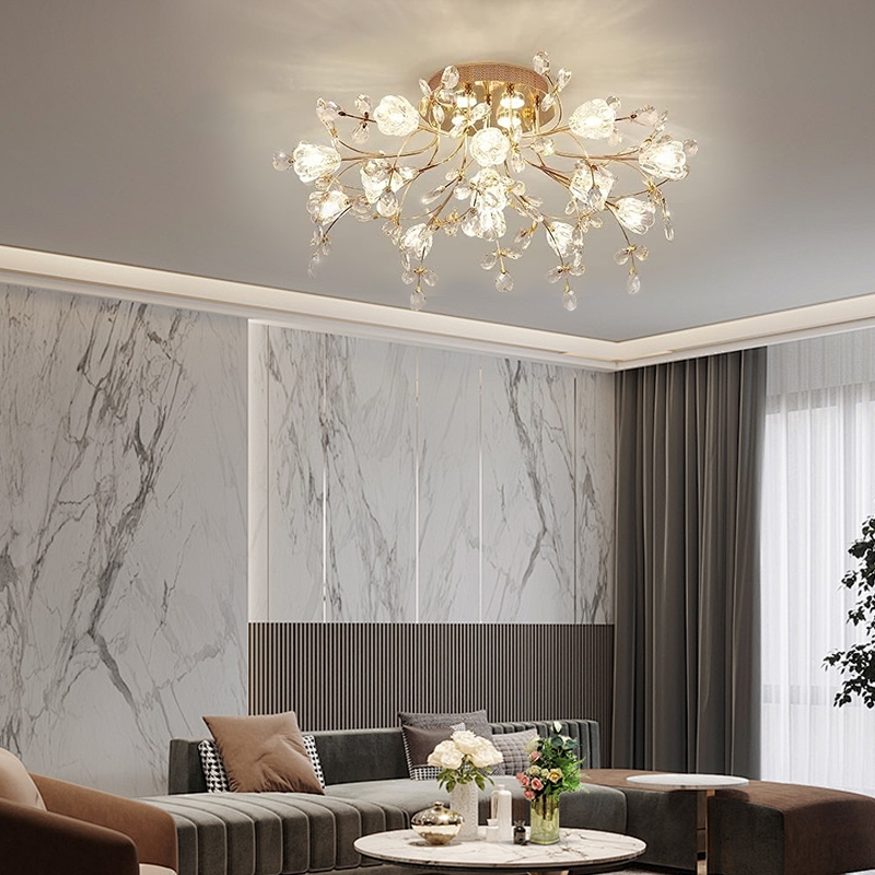 Royal Dendritic Ceiling Light Gold Glass Riofu 