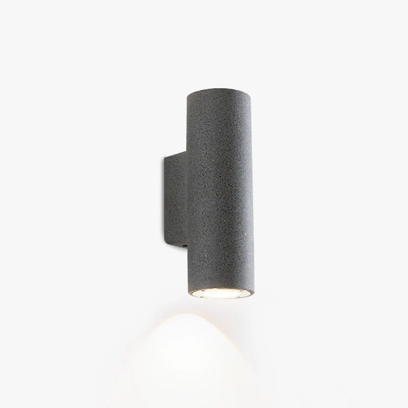 Minimalist Cylindrical Double-headed Cement Outdoor Wall Lamp Black/White