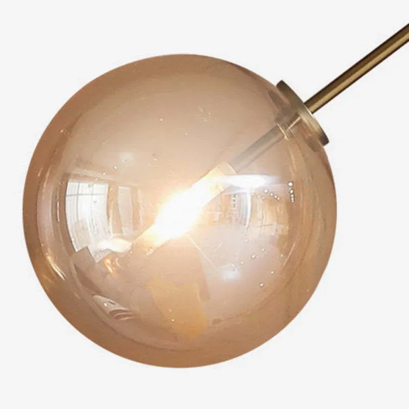 Modern Metal Glass Antique Brass Linear Floor Lamp Bedroom