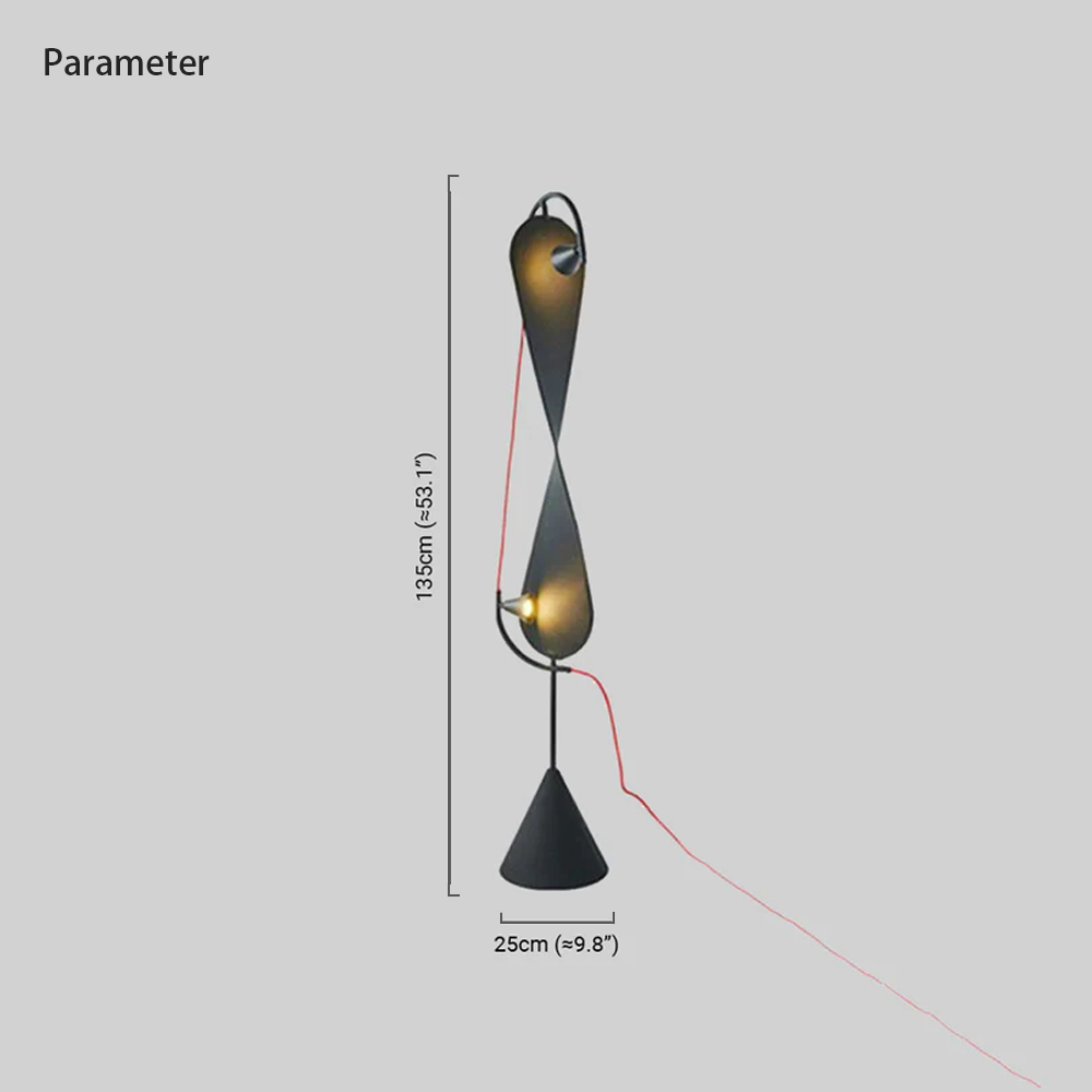 Art Deco Metal Geometric Black Floor Lamp Living Room