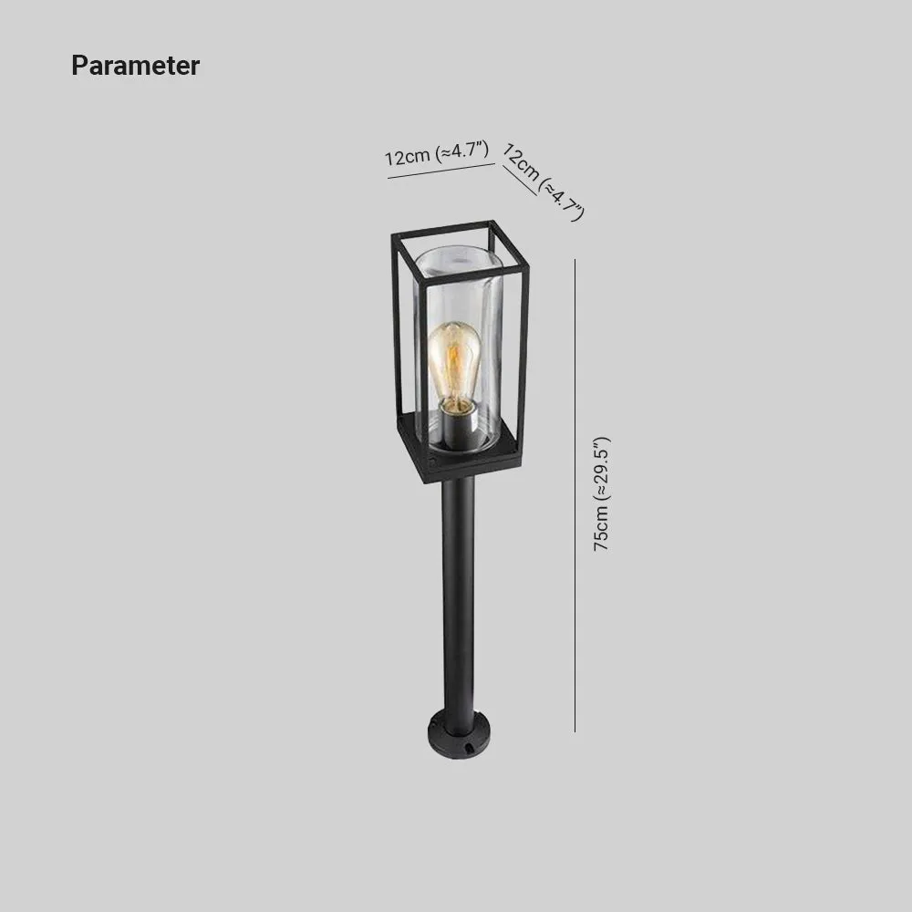 Modern Metal Rectangular Black Floor Lamp Outdoor