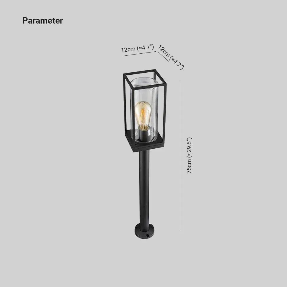 Modern Metal Rectangular Black Floor Lamp Outdoor