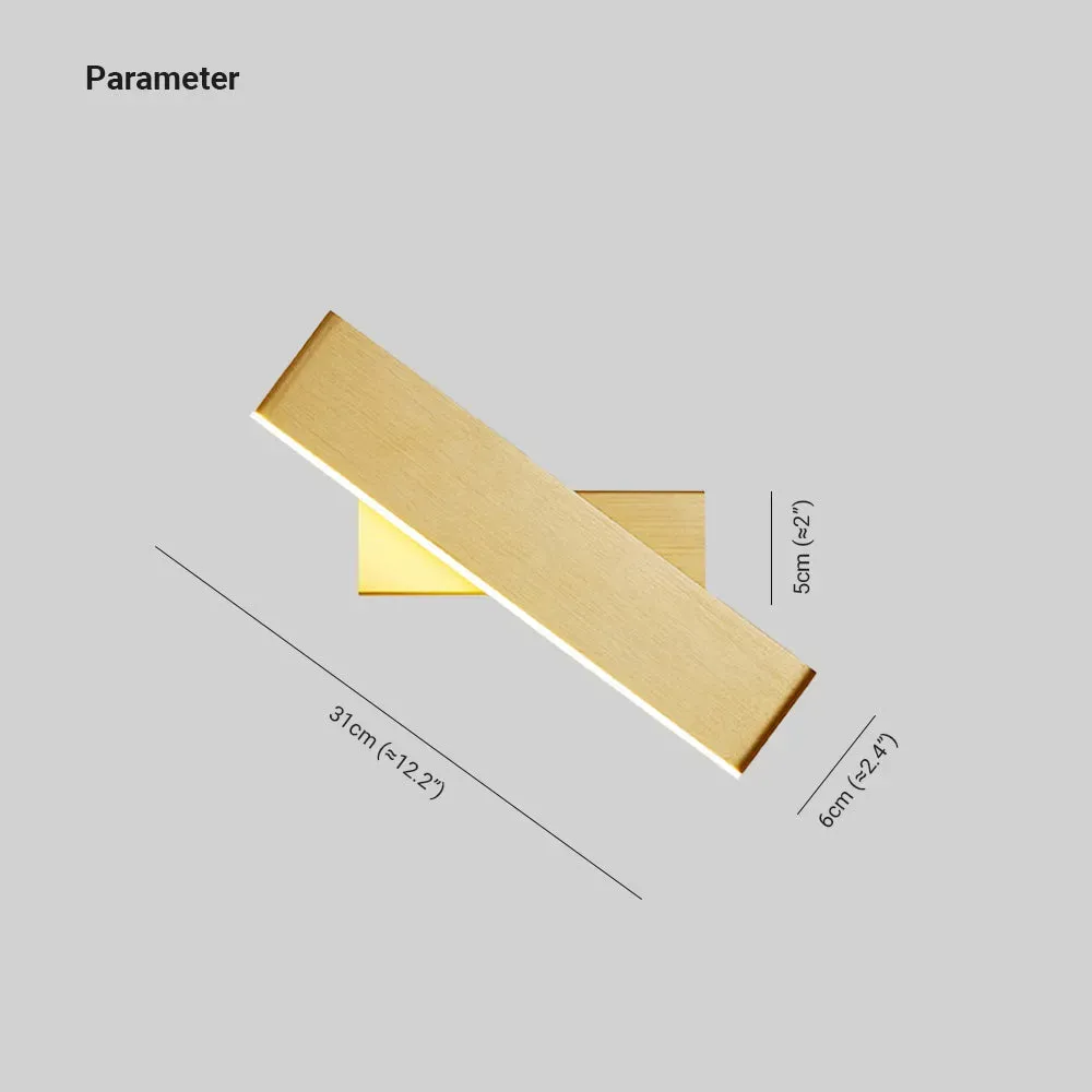 Modern Rectangular Metal Rotatable Wall Lamp Black/Gold/Brown