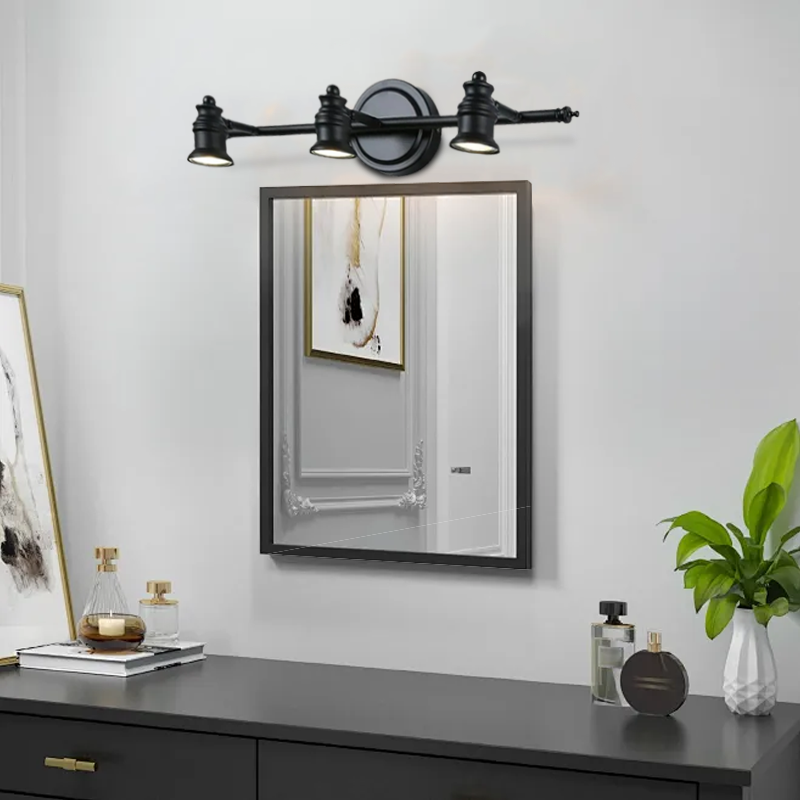 Modern Metal Linear Black Wall Lamp Bathroom Riofu 