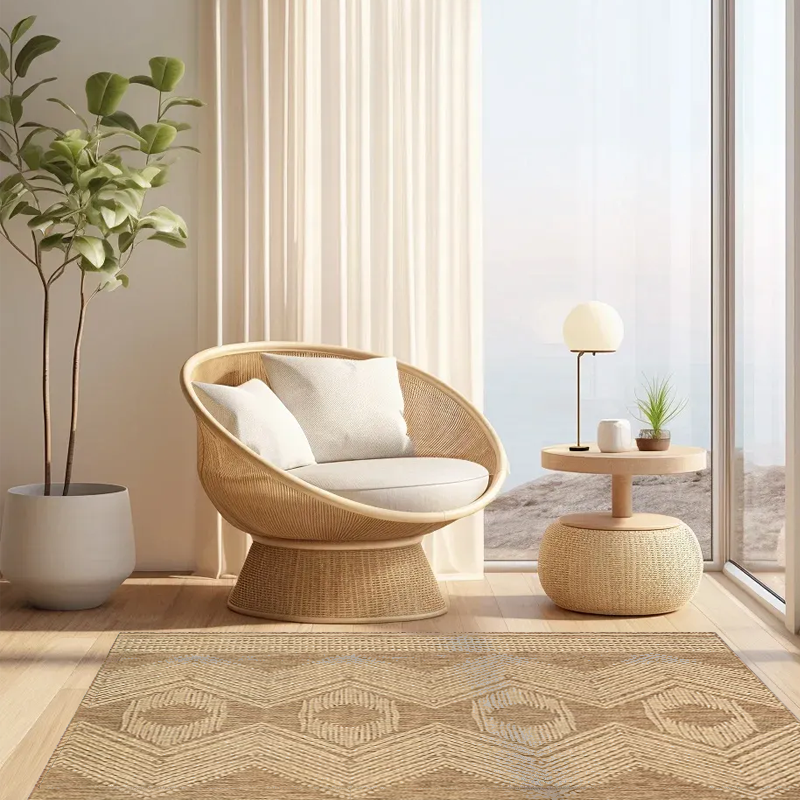 Iris Totem Riofu Polypropylene Light Brown Rug Bedroom