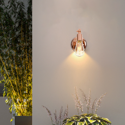 Modern Elliptical Wall Lamp Rose Gold Metal Riofu 