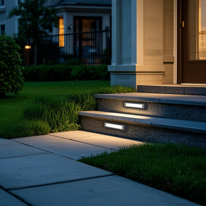 Industrial Metal Acrylic Rectangular Outdoor Deck Light Black 