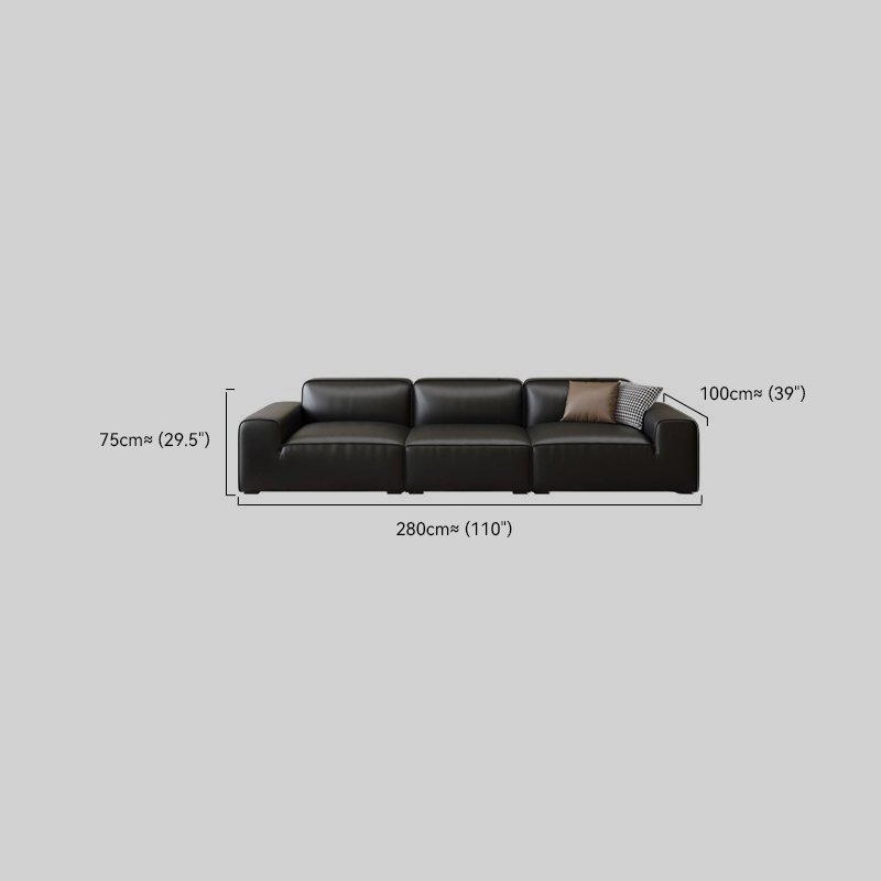 Modern Riofu Black Nappa Sofa Living Room