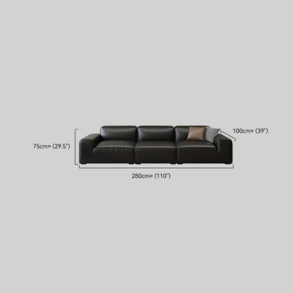 Modern Riofu Black Nappa Sofa Living Room