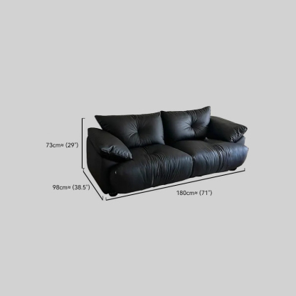 Modern Riofu Leathaire Black Sofa Living Room