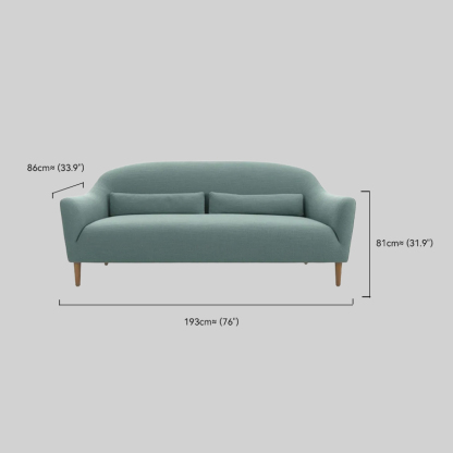 Modern Lake Blue Sofa Linen Cotton Blend Living Room