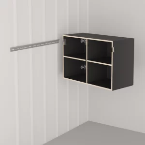 Prepac HangUps 36 in. W x 24 in. H x 16 in. D Upper Storage Cabinet in Black (1-Piece ) BSUW-0708-1