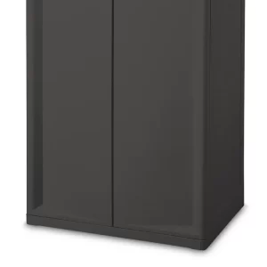 Sterilite 25.6 in. x 69.4 in. x 18.9 in. Adjustable 4-Shelf Storage Cabinet with Doors, Gray (2-Pack, 1-Piece)