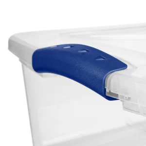 Sterilite 32 Qt. Latch Box Plastic, Stadium Blue, Set of 6