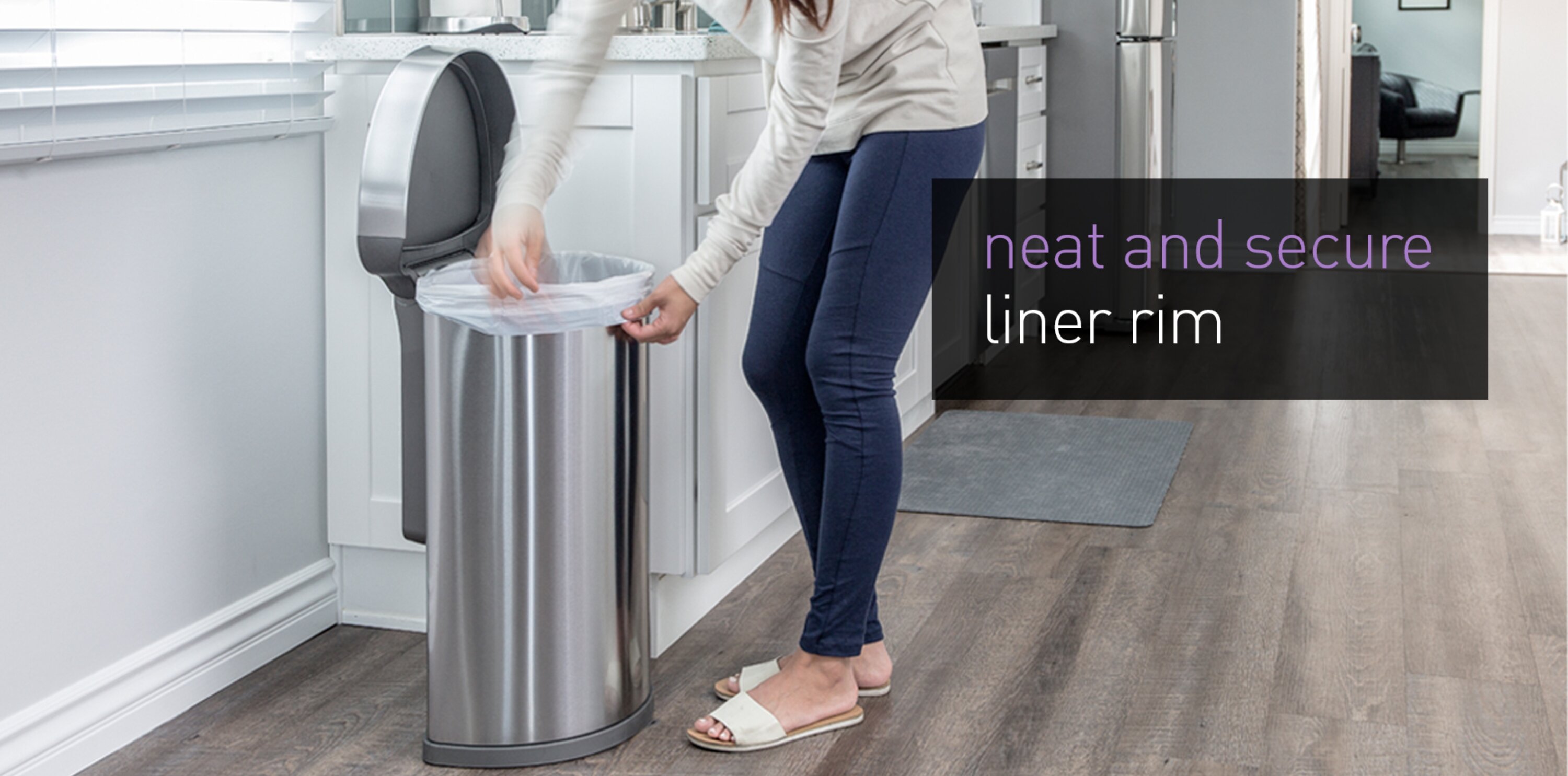 simplehuman 45 Liter / 12 Gallon Semi-Round Automatic Sensor Trash Can, Brushed Stainless Steel simplehuman 45 Liter / 12 Gallon Semi-Round Automatic Sensor Trash Can, Brushed Stainless Steel