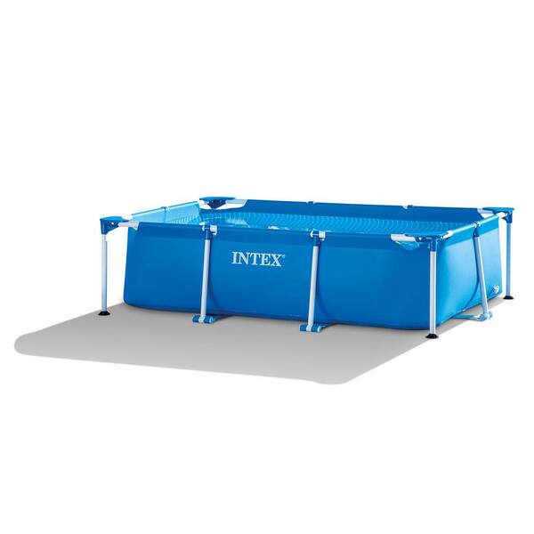 Intex 28271EH 8.5 ft. x 5.3 ft. x 2.13 ft. Rectangular Frame Above Ground Swimming Pool, Blue Intex 28271EH 8.5 ft. x 5.3 ft. x 2.13 ft. Rectangular Frame Above Ground Swimming Pool, Blue - 3