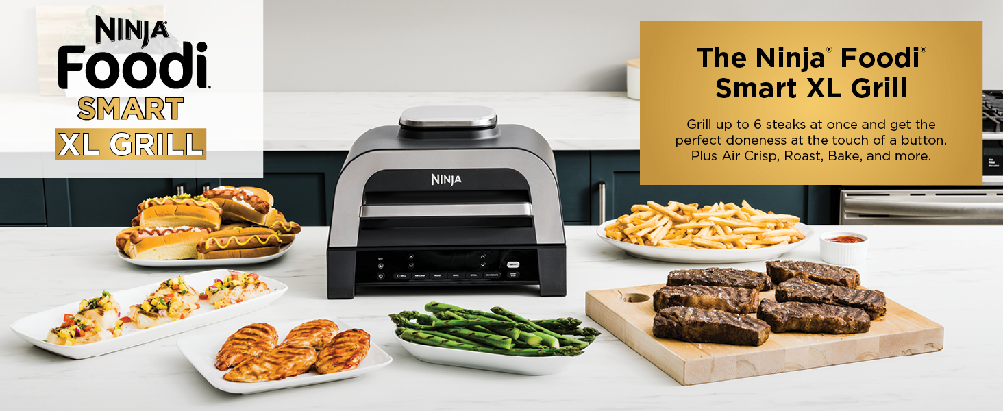 Smart XL Grill up to 6 steaks at once and get the perfect. Plus Air Crisp, Roast, Bake, and more.