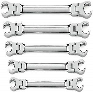 GEARWRENCH 5 Pc. Flex Head Flare Nut Wrench Set, SAE - 81910 GEARWRENCH 5 Pc. Flex Head Flare Nut SAE Wrench Set
