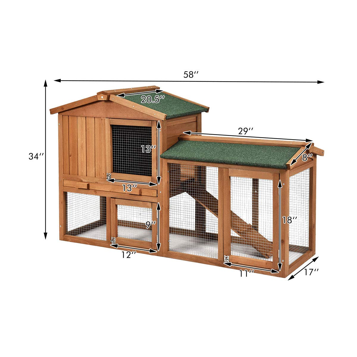 Rabbit Hutch Indoor and Outdoor - Tangkula