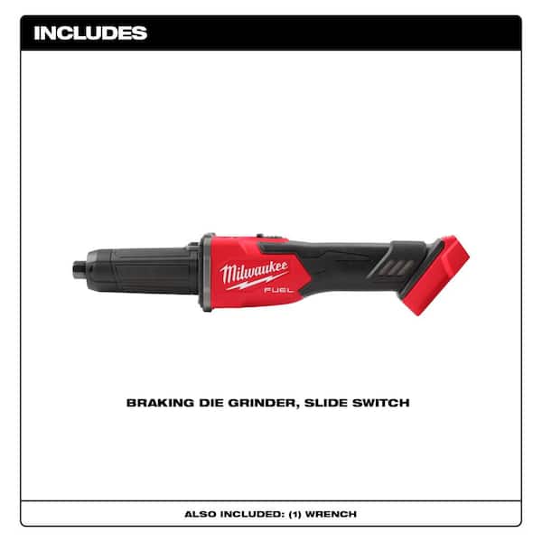 Milwaukee 2939-20 M18 FUEL 18V Lithium-Ion Brushless Cordless 1/4 in. Braking Die Grinder Slide Switch (Tool-Only) Milwaukee 2939-20 M18 FUEL 18V Lithium-Ion Brushless Cordless 1/4 in. Braking Die Grinder Slide Switch (Tool-Only) - 3