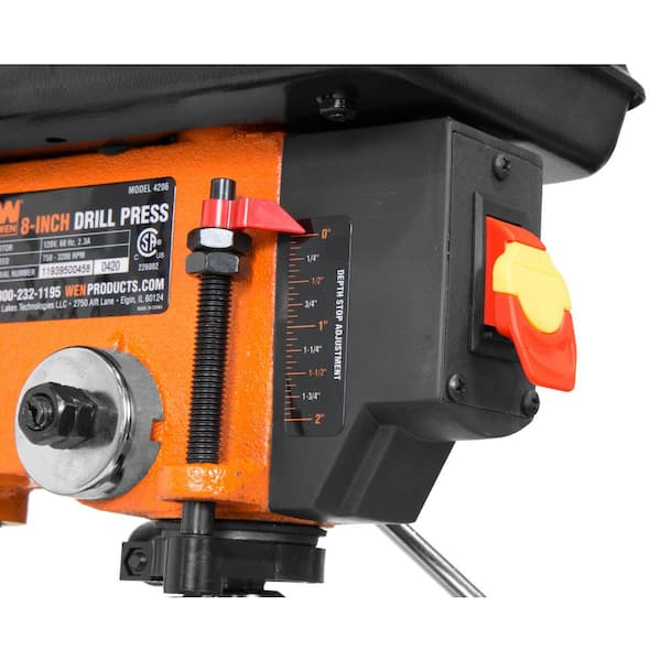 WEN 4206T 2.3-Amp 8 in. 5-Speed Cast Iron Benchtop Drill Press with 1/2 in. Chuck Capacity WEN 4206T 2.3-Amp 8 in. 5-Speed Cast Iron Benchtop Drill Press with 1/2 in. Chuck Capacity - 3