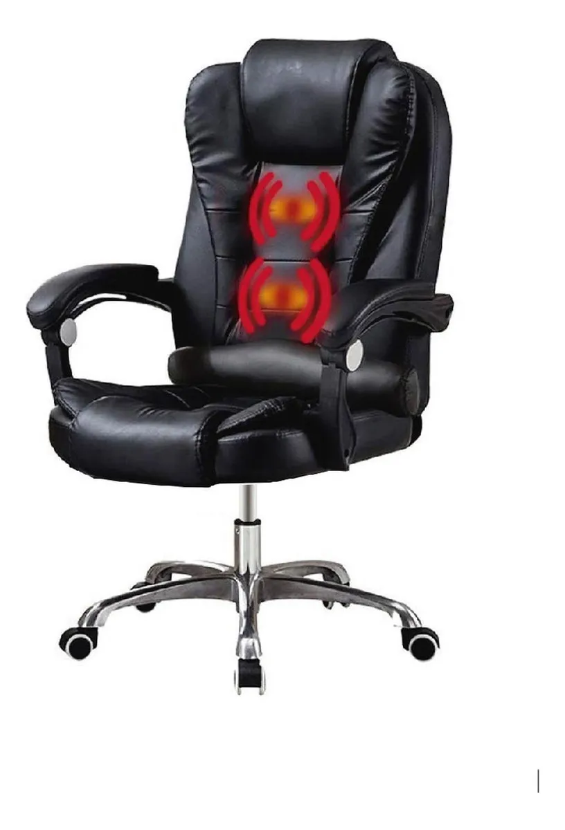 Silla Ejecutiva Sillón Oficina Puntos Masajes Y Reposapies Color Negro Lumax Miles ZGS-959-2M