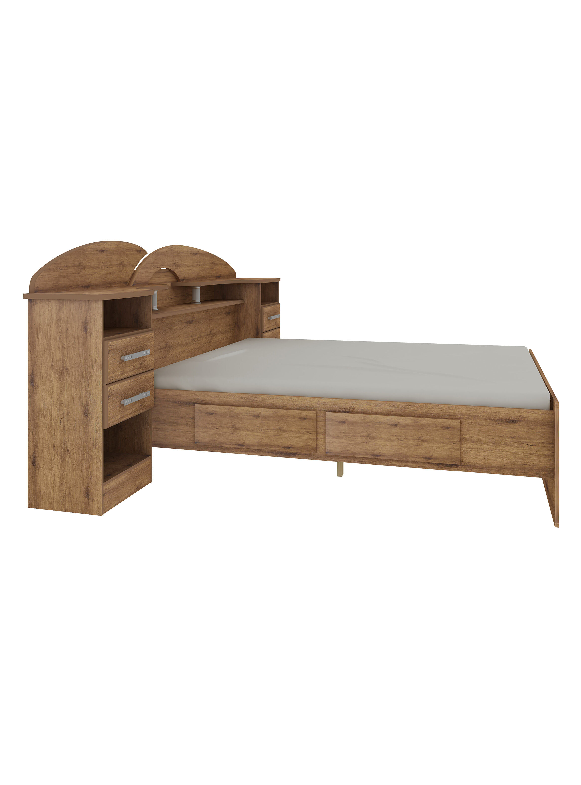 Cama Americana Elite 2 Plazas con Respaldo + Veladores