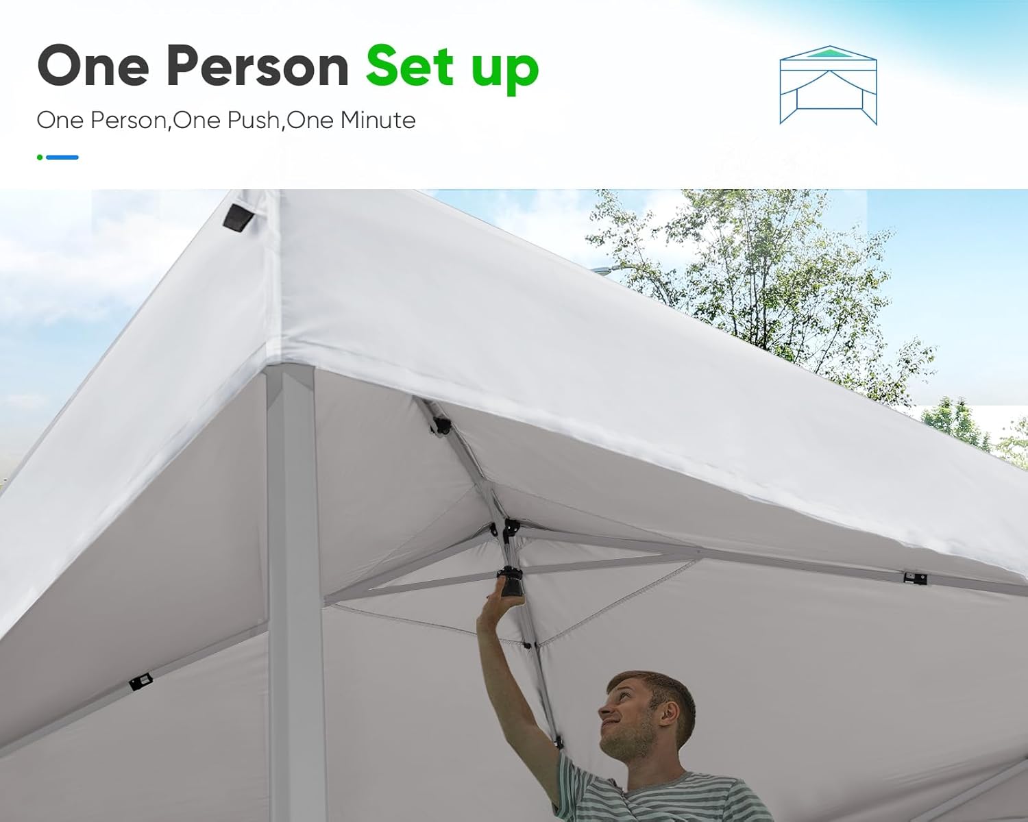 Quictent - Tienda de campaña desplegable de privacidad de 10 x 10 pulgadas con paredes laterales y ventanas ventiladas enrollables, configuración para una persona, fácil refugio para eventos