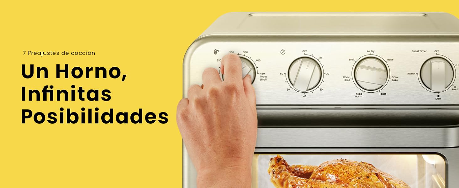 Chefman, horno tostador, freidora de aire, horno, hornear, tostar, comida saludable