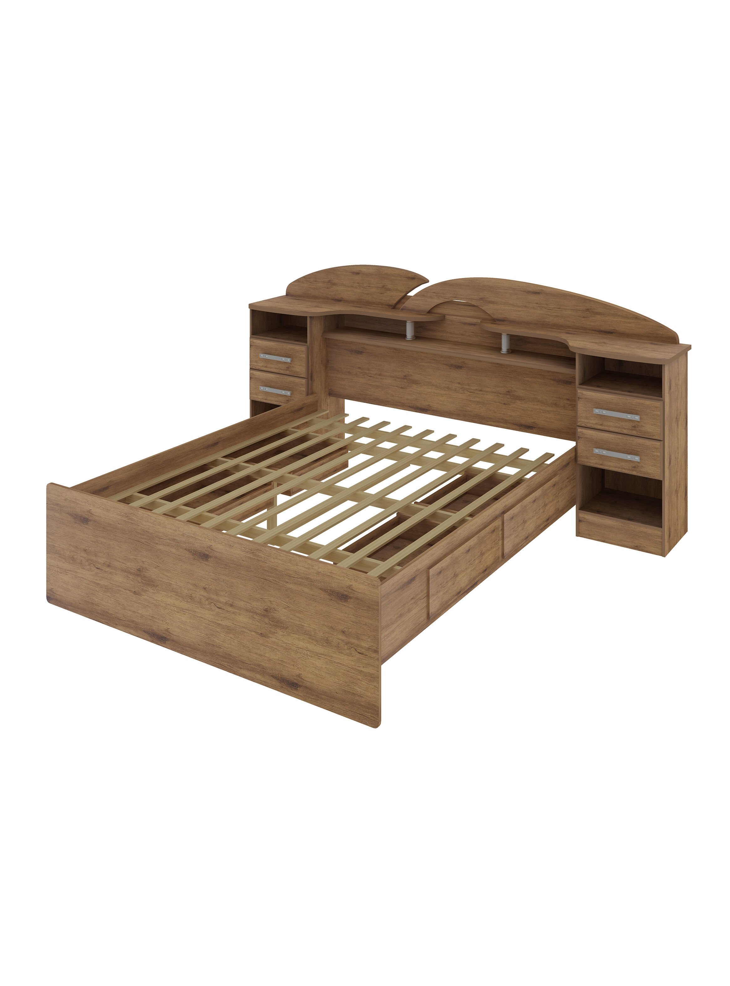 Cama Americana Elite 2 Plazas con Respaldo + Veladores