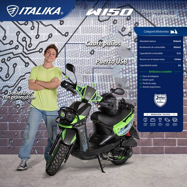 Motoneta Italika W150 Verde 2025