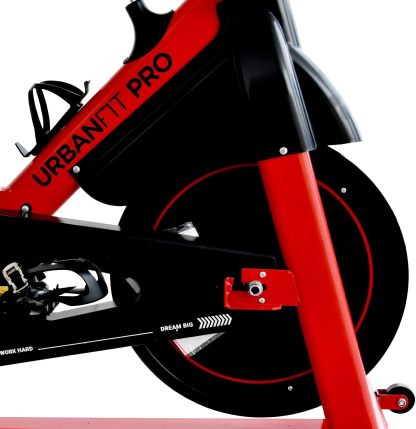 Bicicleta Fija para Spinning UrbanFit Pro Fitness Cardio de 15 Kg – Monitor Electrónico con 7 Funciones – Completamente Ajustable – Bici Fija para Spinning – Entrenamiento Cardio en Casa – Resistente y Fácil de Instalar – Variedad de Colores