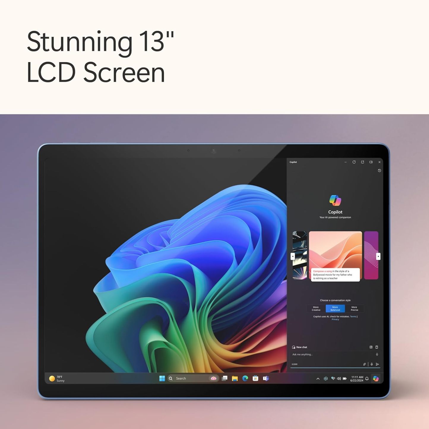 Microsoft Surface Pro 2 en 1 Laptop/Tablet (2024), Windows 11 Copilot+ PC, visualización táctil de 13 Pulgadas, Snapdragon X Plus (10 núcleos), 16 GB de RAM, 512 GB de Almacenamiento, Zafiro