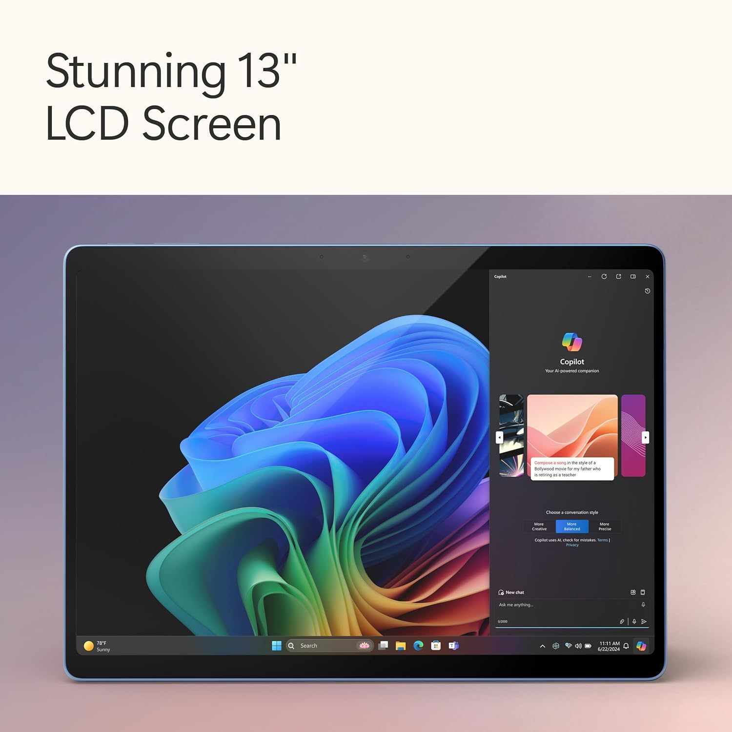 Microsoft Surface Pro 2 en 1 Laptop/Tablet (2024), Windows 11 Copilot+ PC, visualización táctil de 13 Pulgadas, Snapdragon X Plus (10 núcleos), 16 GB de RAM, 512 GB de Almacenamiento, Zafiro