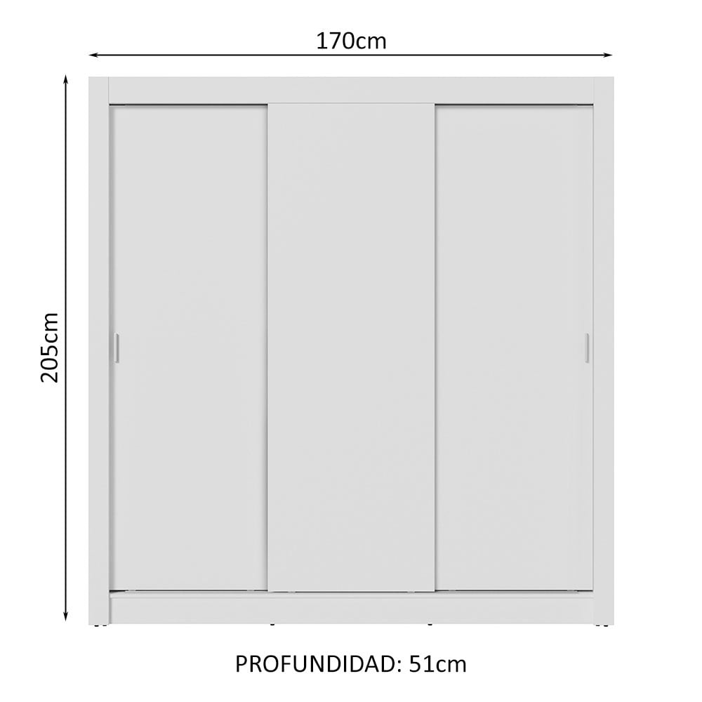 Ropero Clóset Madesa 3 Puertas BB 02