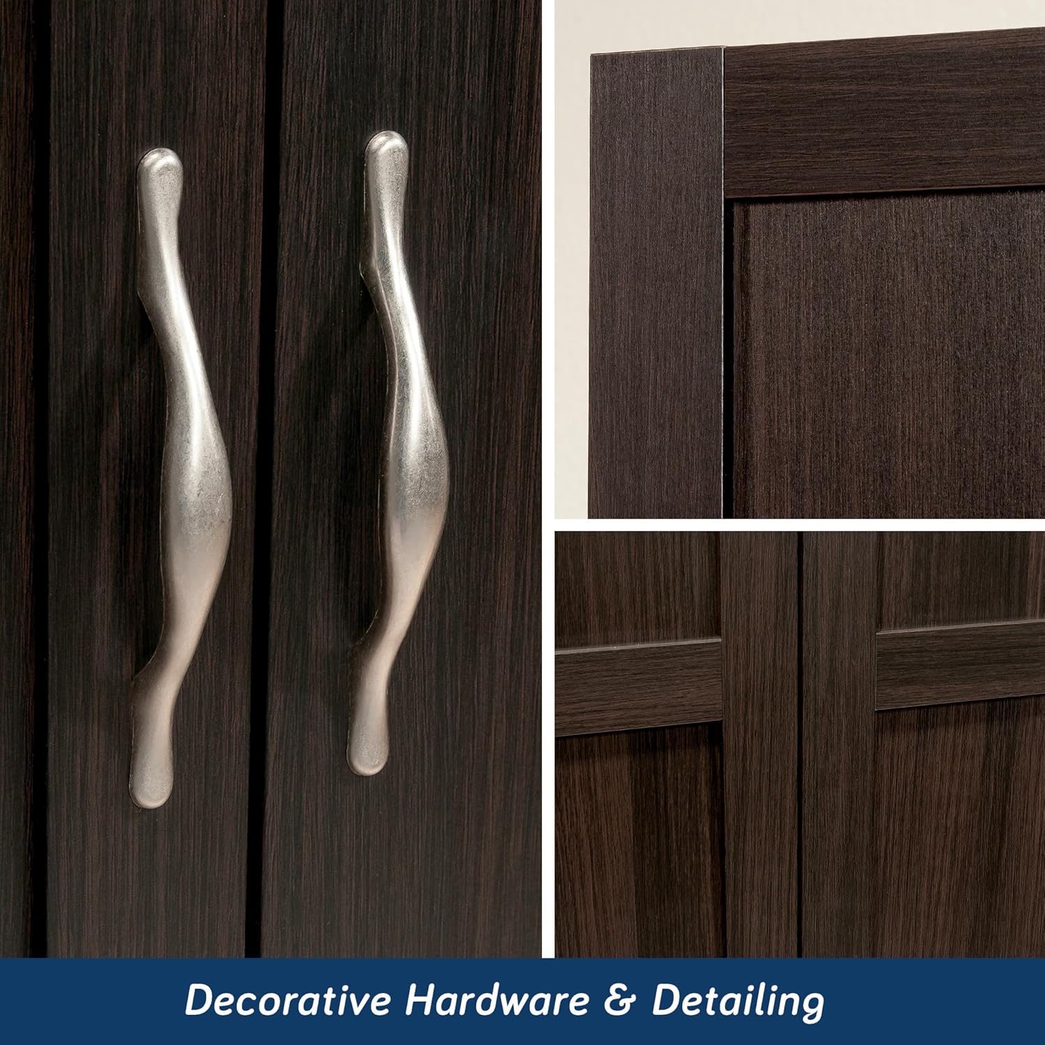 Sauder - Armarios de Almacenamiento Diversos para despensa, Longitud: 75,2 cm x Ancho: 40,9 cm x Alto: 180,6 cm, Acabado de Roble Highland