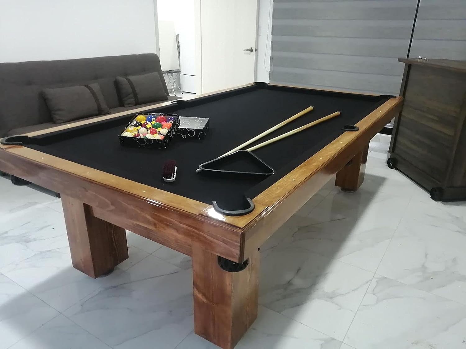 Mesa de Billar con Cubierta para Comedor Hecha a Mano en México Mesas Profesionales (Rojo)