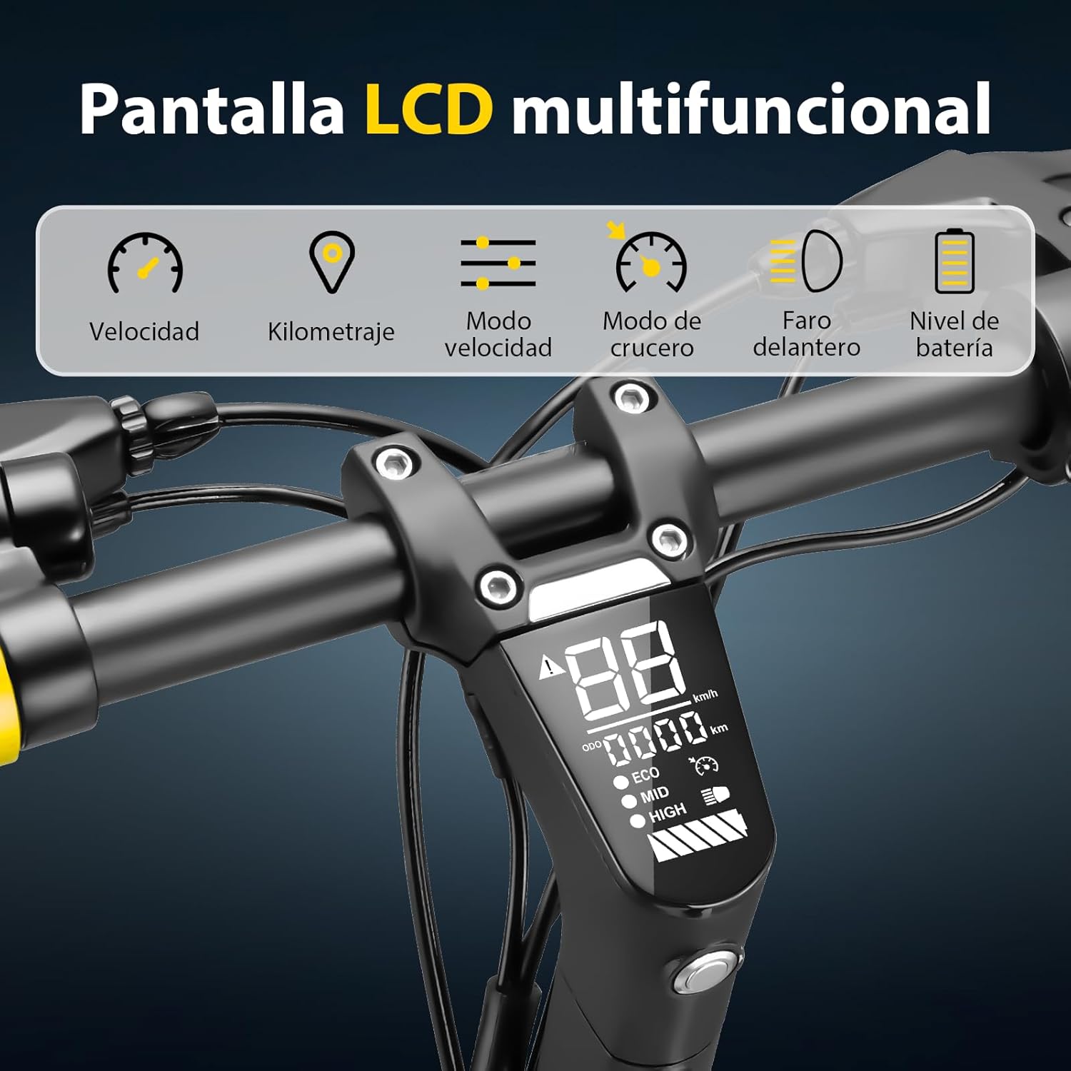 HONEYWHALE C1 Scooter Eléctrico Adulto con Asiento, Patín Eléctrico Plegable con Motor 980W, Velocidad Máxima 45 km/h, Batería 13AH-Autonomía 40km