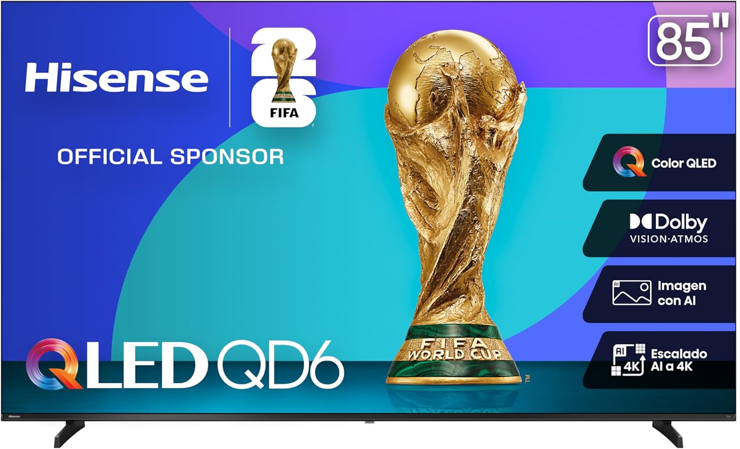 Hisense Television QD6QFM (Modelo 2025) Pantalla 43 Pulgadas,QLED Smart Fire TV UHD 4K,Control Remoto por Voz con Alexa,Escalado AI a 4K,Dolby Vision Atmos, Modo de Juego Plus