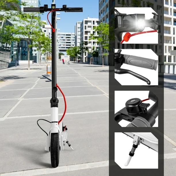 Scooter Eléctrico Monopatin Plegable E-Be 30km Luz Led 350w Blanco