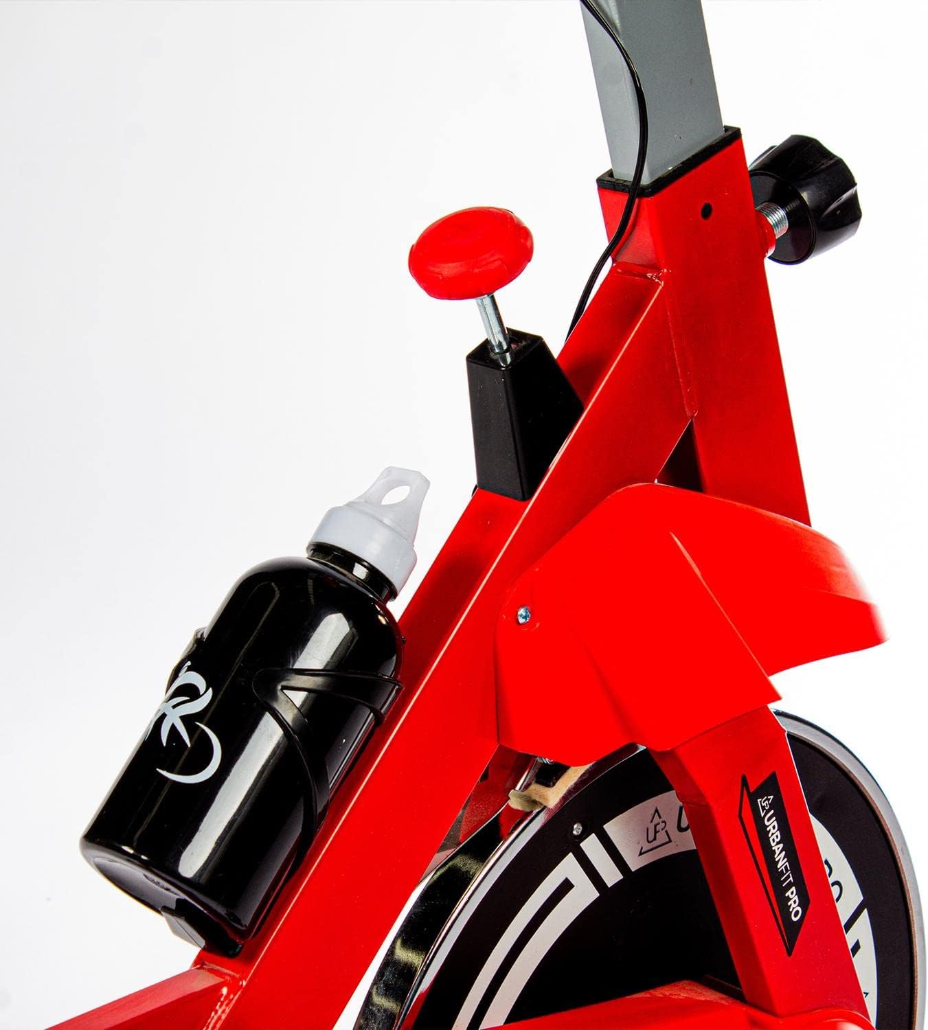 UrbanFit Pro - Bicicleta para Spinning, Estática - Disco de 7 kg - Monitor Electrónico, 6 Funciones - Bici Fija, Ajustable - Cardio en Casa - Varios Colores