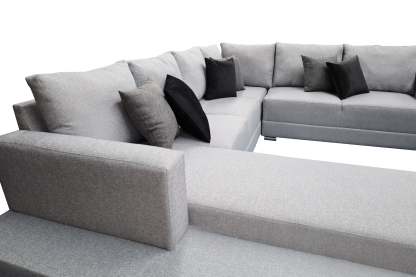 Sala esquinera en U El Bazar Store modelo Corbel gris oxford 4 salas en 1